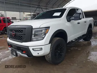 2024 Nissan Titan Pro-4X with VIN 1N6AA1EDXRN105077, listed as a IAAI auction lot 41545734 with 8,505 mi miles and . Bid and sale history available at DreamBid. Image 17.