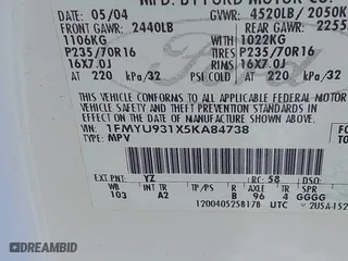 2005 Ford Escape XLT with VIN 1FMYU931X5KA84738, listed as a IAAI auction lot 41663564 with 140,903 mi miles. Bid and sale history available at carsss.com. Image 9.