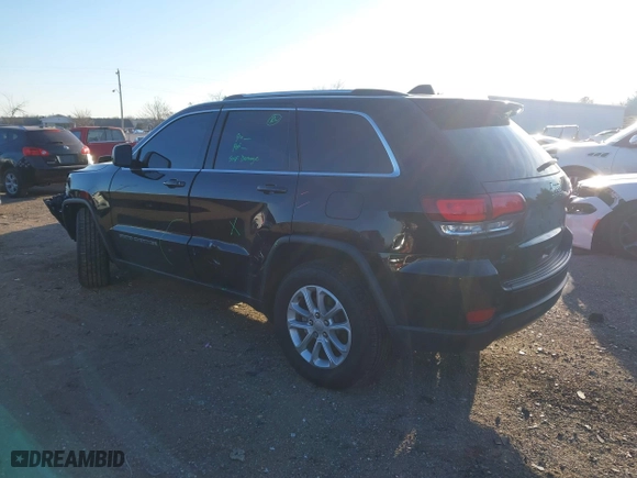 2021 Jeep Grand Cherokee Laredo X with VIN 1C4RJEAG9MC511837, listed as a IAAI auction lot 41386461 with 52,184 mi miles. Bid and sale history available at carsss.com. Image 3.