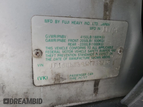 2005 Subaru Forester X с VIN JF1SG63695H739129, выставлен на аукционе Copart как лот 52977605 с пробегом 124 368 миль миль и Списание • Salvage title. История ставок и продаж доступна на DreamBid. Изображение 12.