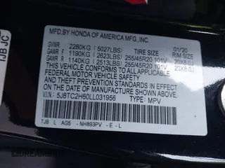 2020 Acura RDX w/A-Spec Pkg with VIN 5J8TC2H60LL031956, listed as a IAAI auction lot 41663869 with 65,210 mi miles. Bid and sale history available at carsss.com. Image 9.