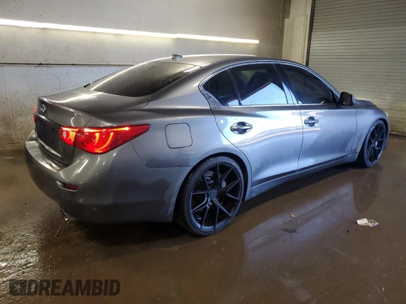 2014 Infiniti Q50 Premium with VIN JN1BV7AR5EM700289, listed as a Copart auction lot 47841695 with 122,579 mi miles and Salvage Title. Bid and sale history available at carsss.com. Image 3.