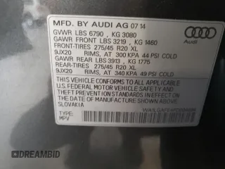 2015 Audi Q7 3.0T Premium Plus with VIN WA1LGAFE4FD004694, listed as a Copart auction lot 58452452 with 105,608 mi miles. Bid and sale history available at carsss.com. Image 10.