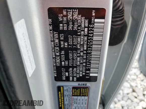 2018 Hyundai Santa Fe 2.4L with VIN 5XYZUDLBXJG534926, listed as a Copart auction lot 64010365 with 98,350 mi miles and Salvage title. Bid and sale history available at DreamBid. Image 13.