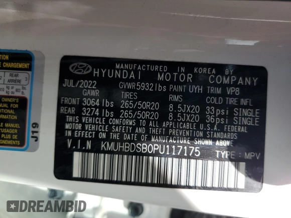 2023 Genesis GV80 with VIN KMUHBDSB0PU117175, listed as a Copart auction lot 56906235 with 41,720 mi miles and Salvage title. Bid and sale history available at DreamBid. Image 13.