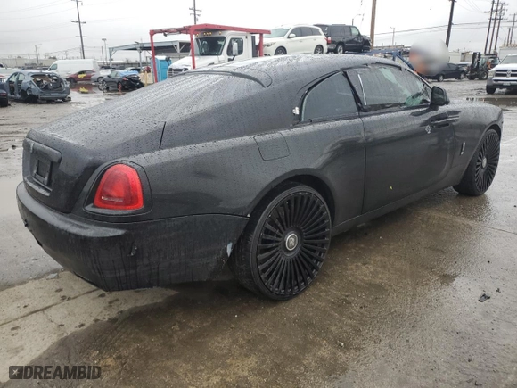 2015 Rolls-Royce Wraith with VIN SCA665C53FUX85085, listed as a Copart auction lot 45003615 with 54,918 mi miles and Salvage Title. Bid and sale history available at carsss.com. Image 3.