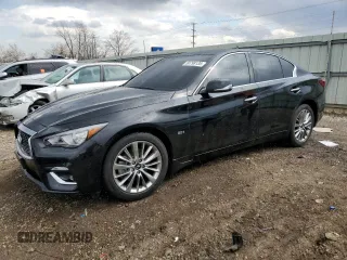 2020 Infiniti Q50 Pure with VIN JN1EV7ARXLM250598, listed as a Copart auction lot 50798135 with 76,069 mi miles and Salvage title. Bid and sale history available at DreamBid. Image 1.