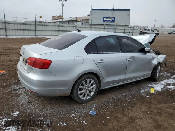 2012 Volkswagen Jetta Sedan SE w/Convenience & Sunroof PZEV with VIN 3VWBP7AJ2CM029633, listed as a Copart auction lot 45041265 with 0 mi miles and Salvage Title. Bid and sale history available at carsss.com. Image 3.
