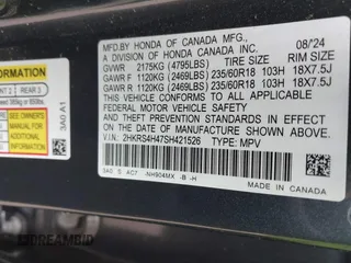 2025 Honda CR-V EX with VIN 2HKRS4H47SH421526, listed as a IAAI auction lot 41051701 with 3,437 mi miles and . Bid and sale history available at DreamBid. Image 9.