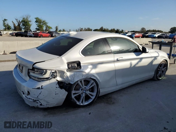 2015 BMW 2 Series 228i with VIN WBA1F5C59FV257321, listed as a Copart auction lot 80915464 with 113,776 mi miles and Salvage title. Bid and sale history available at DreamBid. Image 3.