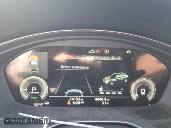 2021 Audi Q5 Premium Plus with VIN WA1E2AFYXM2040934, listed as a Copart auction lot 48679085 with 54,132 mi miles and Salvage Title. Bid and sale history available at carsss.com. Image 9.