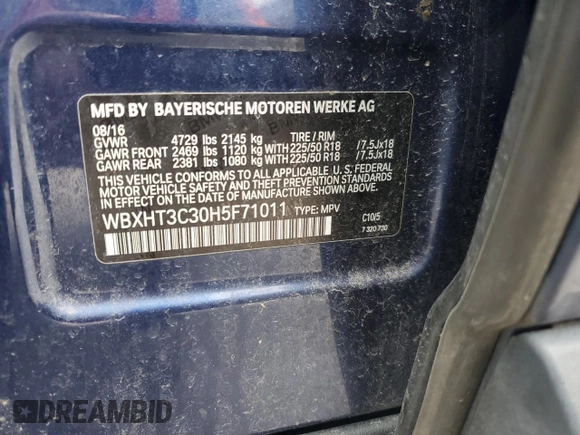 2017 BMW X1 xDrive28i with VIN WBXHT3C30H5F71011, listed as a Copart auction lot 51018645 with 83,203 mi miles and Clean Title. Bid and sale history available at carsss.com. Image 13.