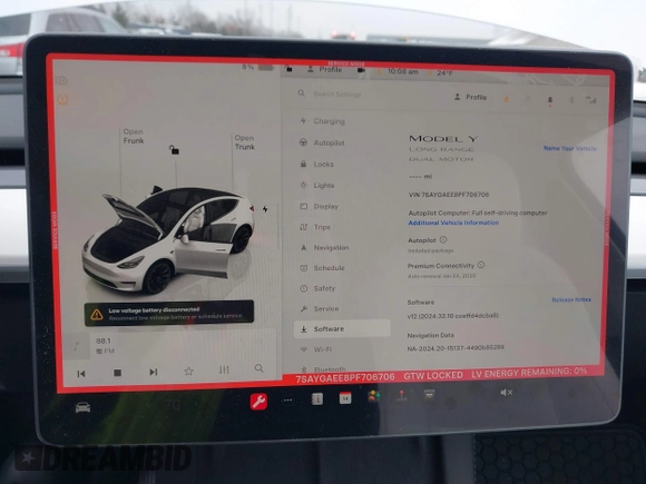 2023 Tesla Model Y Long Range with VIN 7SAYGAEE8PF706706, listed as a IAAI auction lot 41297340 with 24,428 mi miles and . Bid and sale history available at DreamBid. Image 19.