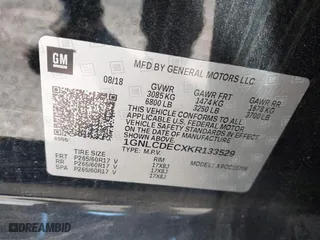 2019 Chevrolet Tahoe Commercial with VIN 1GNLCDECXKR133529, listed as a IAAI auction lot 41890263 with 160,227 mi miles. Bid and sale history available at carsss.com. Image 9.