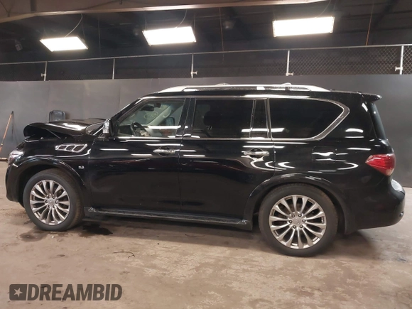 2017 Infiniti QX80 with VIN JN8AZ2NE1H9160930, listed as a IAAI auction lot 42080203 with 92,222 mi miles. Bid and sale history available at carsss.com. Image 14.