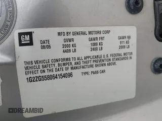 2006 Pontiac G6 6-Cyl z VIN 1G2ZG558064154096, wystawiony jako IAAI lot #41987316 z przebiegiem 221 130 mil mil oraz . Historia ofert i sprzedaży dostępna na DreamBid. Obrazek 9.