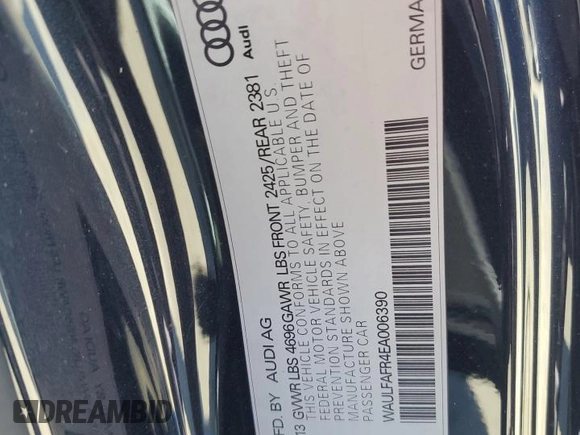 2014 Audi A5 Premium Plus z VIN WAULFAFR4EA006390, wystawiony jako Copart lot #58058855 z przebiegiem 93 898 mil mil oraz Szkoda całkowita • Salvage title. Historia ofert i sprzedaży dostępna na DreamBid. Obrazek 12.