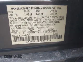 2007 Nissan Maxima 3.5 SE with VIN 1N4BA41E07C815434, listed as a IAAI auction lot 41962569 with 238,407 mi miles. Bid and sale history available at carsss.com. Image 9.