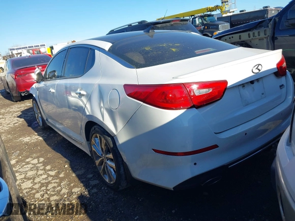 2014 Kia Optima SXL Turbo with VIN 5XXGR4A61EG343260, listed as a IAAI auction lot 41418449 with 133,555 mi miles and . Bid and sale history available at DreamBid. Image 3.