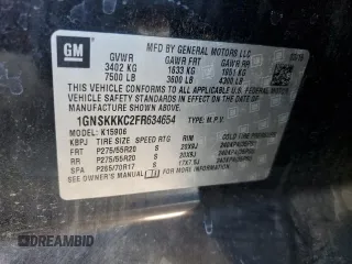 2015 Chevrolet Suburban LTZ with VIN 1GNSKKKC2FR634654, listed as a Copart auction lot 50337415 with 150,255 mi miles and Salvage Title. Bid and sale history available at DreamBid. Image 15.