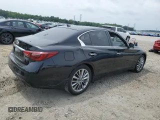 2023 Infiniti Q50 Luxe with VIN JN1EV7BR0PM543687, listed as a Copart auction lot 56933645 with 17,186 mi miles and Salvage title. Bid and sale history available at DreamBid. Image 3.