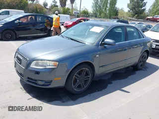 2007 Audi A4 2.0T with VIN WAUDF78E07A157361, listed as a IAAI auction lot 42116865 with 119,613 mi miles. Bid and sale history available at carsss.com. Image 2.