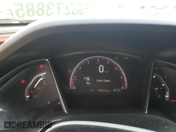 2020 Honda Civic Si z VIN 2HGFC1E56LH700148, wystawiony jako Copart lot #56273885 z przebiegiem 94 622 mil mil oraz Szkoda całkowita • Salvage title. Historia ofert i sprzedaży dostępna na DreamBid. Obrazek 9.