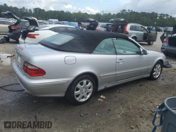 2003 Mercedes-Benz CLK-Class 3.2L with VIN WDBLK65G23T134316, listed as a Copart auction lot 71629614 with 141,239 mi miles and Salvage Title. Bid and sale history available at carsss.com. Image 3.