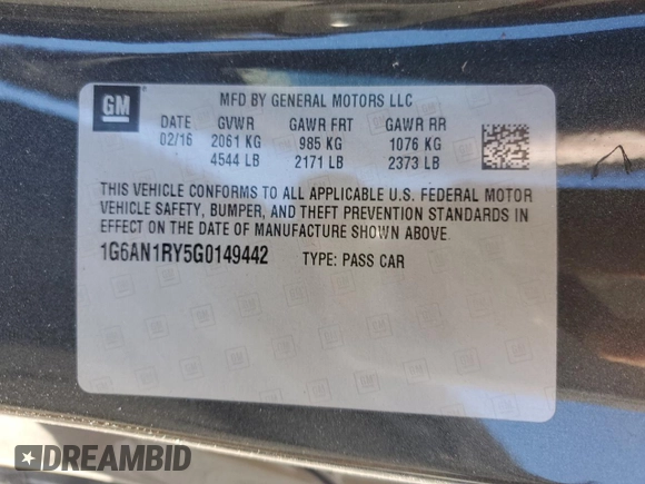 2016 Cadillac ATS-V z VIN 1G6AN1RY5G0149442, wystawiony jako Copart lot #87398794 z przebiegiem 25 330 mil mil oraz Szkody całkowita. Historia ofert i sprzedaży dostępna na DreamBid. Obrazek 12.