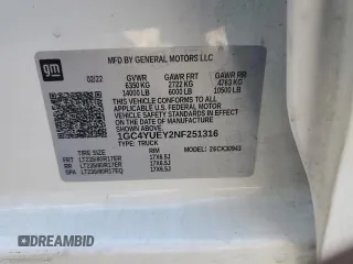 2022 Chevrolet Silverado 3500HD LTZ with VIN 1GC4YUEY2NF251316, listed as a Copart auction lot 68852394 with 26,932 mi miles and Salvage Title. Bid and sale history available at DreamBid. Image 14.