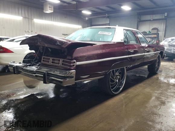 1975 Chevrolet Caprice z VIN 1N69H5J105888, wystawiony jako Copart lot #80681774 z przebiegiem 79 198 mil mil oraz Szkoda całkowita • Salvage title. Historia ofert i sprzedaży dostępna na DreamBid. Obrazek 3.