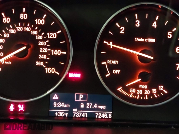 2016 BMW 3 Series 320i with VIN WBA8A9C52GK616953, listed as a IAAI auction lot 41227029 with 73,741 mi miles. Bid and sale history available at carsss.com. Image 7.