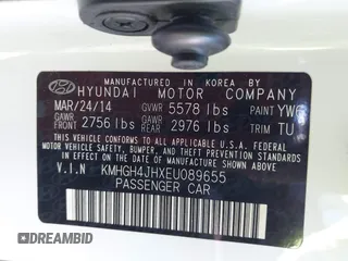 2014 Hyundai Equus Ultimate с VIN KMHGH4JHXEU089655, выставлен на аукционе IAAI как лот 41610773 с пробегом Не указан миль и . История ставок и продаж доступна на DreamBid. Изображение 9.
