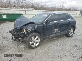 2022 Audi Q3 Premium with VIN WA1AUCF31N1033662, listed as a Copart auction lot 46417015 with 38,647 mi miles and Salvage Title. Bid and sale history available at carsss.com. Image 1.