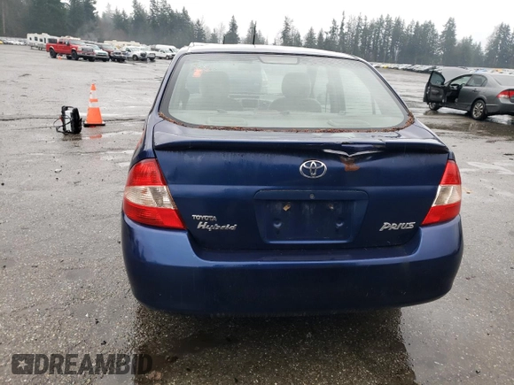 2002 Toyota Prius with VIN JT2BK12U720062290, listed as a Copart auction lot 87467574 with 0 mi miles and Clean Title. Bid and sale history available at carsss.com. Image 6.
