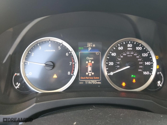 2015 Lexus IS 350 with VIN JTHCE1D25F5009478, listed as a Copart auction lot 45606105 with 116,703 mi miles and Salvage Title. Bid and sale history available at carsss.com. Image 9.