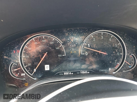 2018 BMW 7 Series 740i with VIN WBA7E2C58JG743126, listed as a Copart auction lot 53843795 with 90,614 mi miles and Salvage title. Bid and sale history available at DreamBid. Image 9.