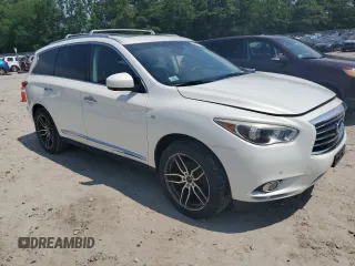 2014 Infiniti QX60 with VIN 5N1AL0MM0EC538966, listed as a Copart auction lot 60871735 with 99,479 mi miles and Salvage title. Bid and sale history available at DreamBid. Image 4.