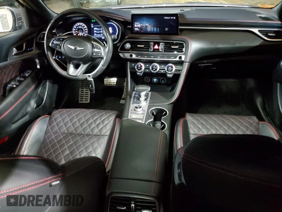 2023 Genesis G70 3.3T with VIN KMTG54TE7PU121577, listed as a Copart auction lot 78429434 with 15,343 mi miles and Salvage Title. Bid and sale history available at DreamBid. Image 8.