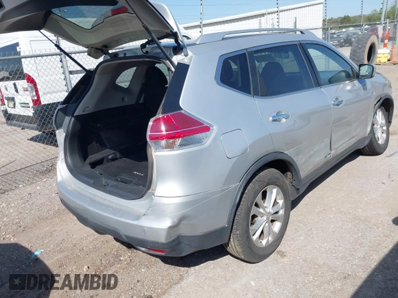 2015 Nissan Rogue SV with VIN KNMAT2MV7FP542872, listed as a IAAI auction lot 42014716 with 134,240 mi miles and . Bid and sale history available at DreamBid. Image 4.