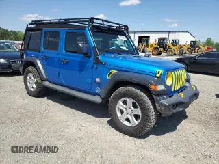 2021 Jeep Wrangler Unlimited Willys with VIN 1C4HJXDM5MW824651, listed as a Copart auction lot 51843605 with 51,647 mi miles and Salvage Title. Bid and sale history available at DreamBid. Image 4.