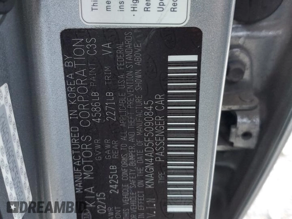 2015 Kia Optima Hybrid EX with VIN KNAGN4AD5F5090845, listed as a Copart auction lot 77896394 with 138,266 mi miles and Clean Title. Bid and sale history available at carsss.com. Image 12.