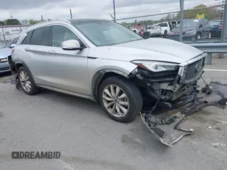 2019 Infiniti QX50 Luxe with VIN 3PCAJ5M17KF114843, listed as a IAAI auction lot 41907099 with 93,051 mi miles and . Bid and sale history available at DreamBid. Image 1.