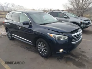 2015 Infiniti QX60 with VIN 5N1AL0MN6FC536536, listed as a IAAI auction lot 41392389 with 124,414 mi miles. Bid and sale history available at carsss.com. Image 1.