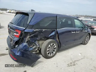 2022 Honda Odyssey EX-L with VIN 5FNRL6H74NB036835, listed as a Copart auction lot 50445655 with 55,276 mi miles and Salvage Title. Bid and sale history available at DreamBid. Image 3.