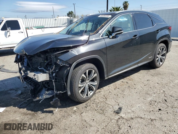 2021 Lexus RX 450h with VIN 2T2HGMDA9MC067213, listed as a Copart auction lot 48599255 with 28,234 mi miles and Salvage title. Bid and sale history available at DreamBid. Image 1.