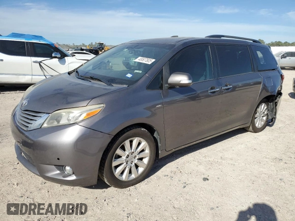 2016 Toyota Sienna Ltd with VIN 5TDDK3DC9GS139990, listed as a Copart auction lot 49507805 with 171,047 mi miles and Salvage Title. Bid and sale history available at carsss.com. Image 1.