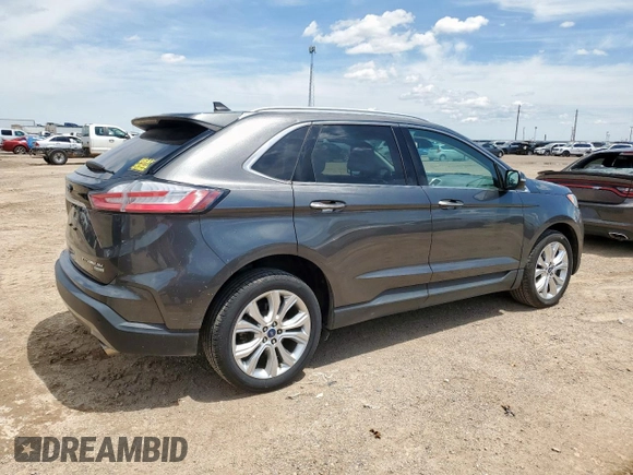2020 Ford Edge Titanium with VIN 2FMPK3K90LBB37444, listed as a Copart auction lot 60570005 with 118,668 mi miles and Clean title. Bid and sale history available at DreamBid. Image 3.