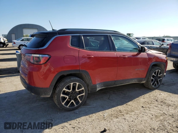 2018 Jeep Compass Limited with VIN 3C4NJDCB0JT144305, listed as a Copart auction lot 54834825 with 202,781 mi miles and Salvage title. Bid and sale history available at DreamBid. Image 3.