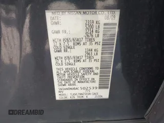 2010 Nissan Xterra S with VIN 5N1AN0NU6AC502539, listed as a IAAI auction lot 42098914 with 187,418 mi miles. Bid and sale history available at carsss.com. Image 9.